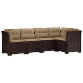 5-osobowa sofa ogrodowa z poduszkami w stylu rattanowym PP
