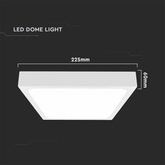 18W Plafon LED z mikrofalowym czujnikiem ruchu / Średnica: 225mm / Barwa:4000K / Klosz: Kwadratowy mleczny biała ramka / IP44