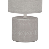 Lampka nocna Dina szara metalowa z abażurem lampka stołowa