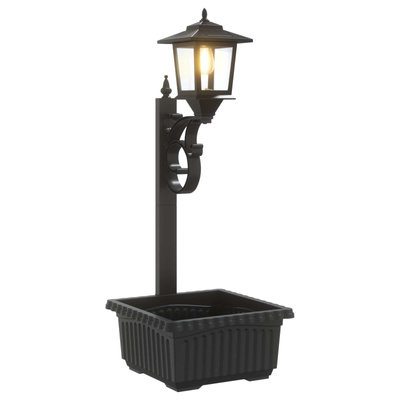 Lampa słupkowa z donicą Czarny 29 x 28 x 74 cm ABS i PP