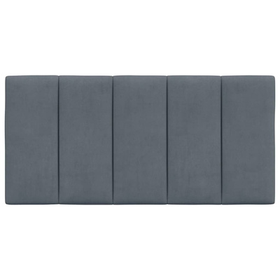 Poduszka na wezgłowie, Hanko, ciemnoszara, 100 cm, aksamitna