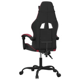 vidaXL Obrotowy fotel gamingowy, czarno-bordowy, sztuczna skóra model standard