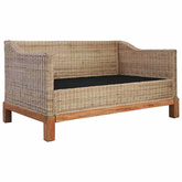 2-osobowa sofa z poduszkami, naturalny rattan