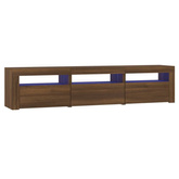 vidaXL Szafka pod TV z oświetleniem LED, brązowy dąb, 180x35x40 cm