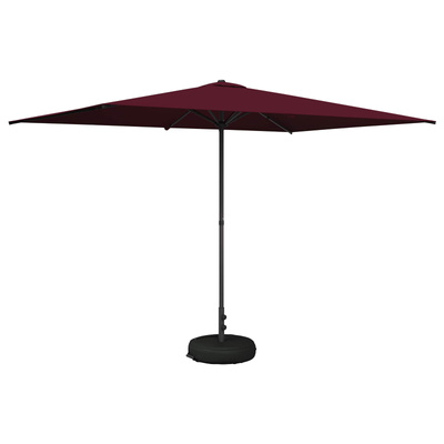 Parasol ogrodowy z podstawą 200 x 300 cm Poliester Prostokątny