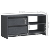 vidaXL Szafka pod TV, szara, 80x31x39 cm, drewno sosnowe