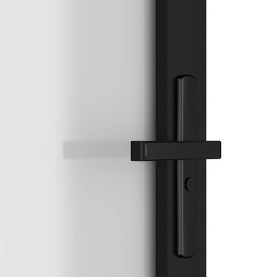 vidaXL Drzwi wewnętrzne, 76x201,5 cm, czarne, matowe szkło i aluminium