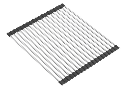 Zlewozmywak granitowy MARC 1-komorowy 76x50 cm czarny/pure carbon + elementy stal szlachetna