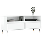vidaXL Szafka pod TV, wysoki połysk, biała, 100x34,5x44,5 cm wariant 4