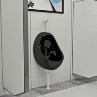 vidaXL Pisuar wiszący z zaworem spłukującym, ceramiczny, czarny
