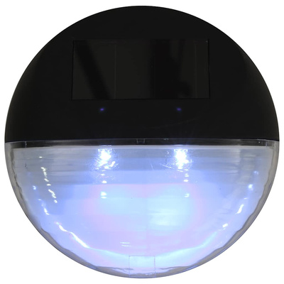 Solarne lampy ścienne LED do ogrodu, 24 szt., okrągłe, czarne