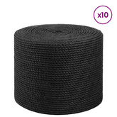 Lina jutowa 10 szt. 2 mm Czarny 100% juta Tossa