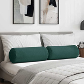 Poduszki Wałkowe 2 pcs Ciemna zieleń ? 25 x 70 cm tkanina