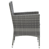 vidaXL Krzesła ogrodowe, 4 szt., rattan PE, szare