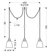 Lampa wisząca chromowa szklane klosze 4x40W Voice Candellux 34-70838