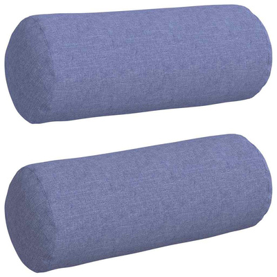 Poduszki Wałkowe 2 pcs Niebieski dżins ? 15 x 40 cm tkanina