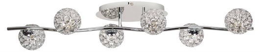 Lampa sufitowa Starlet listwa 6-punktowa do salonu metalowa