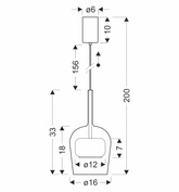 Lampa wisząca Glaxi szklana szara transparentna do salonu GX53