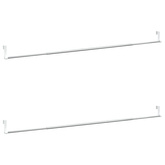 Karnisze, 2 szt., biało-srebrne, 90-135 cm, aluminium
