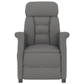 vidaXL Rozkładany fotel masujący, ciemnoszary, sztuczna skóra zamszowa