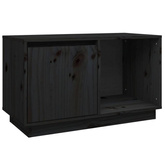vidaXL Szafka pod TV, czarna, 74x35x44 cm, lite drewno sosnowe