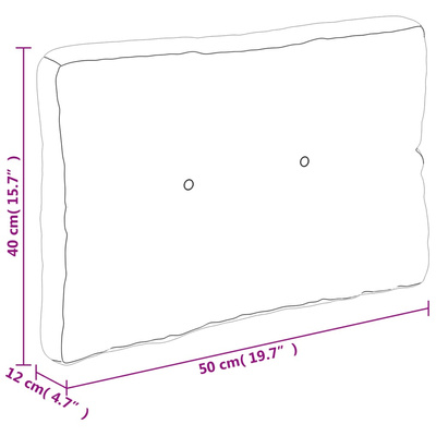 Poduszka na paletę, szara, 50x40x12 cm, tkanina