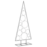 Metalowa choinka świąteczna, do dekoracji, czarna, 150 cm