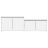 Szafka pod TV, biała, 146,5x35x50 cm, materiał drewnopochodny