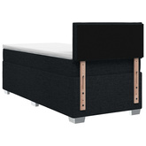 Łóżko Box Spring z materacem i LED Czarny 90 x 200 cm tkanina