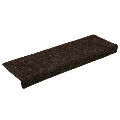 Maty na schody samoprzylepne 15 szt. 65x21x4 cm Ciemnobrązowe, prostokątne krawędzie