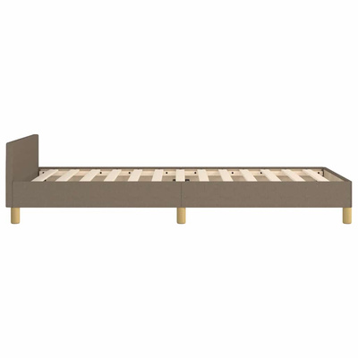 vidaXL Rama łóżka z zagłówkiem, kolor taupe, 90x200 cm, obita tkaniną