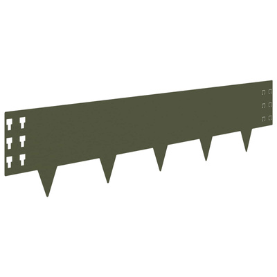 Krawężnik do trawnika 10 szt. 100 x 25 cm Stal Oliwkowy zielony