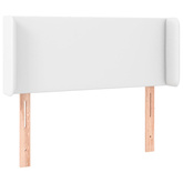 vidaXL Zagłówek do łóżka z LED, biały, 93x16x78/88 cm, sztuczna skóra