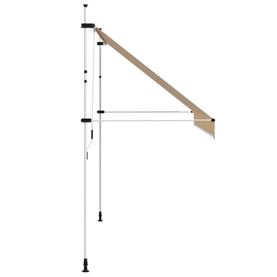 Markiza zwijana ręcznie, 350 cm, pomarańczowo-białe pasy