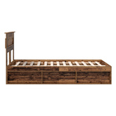 Ramka łóżka Stare drewno 135 x 190 cm Lite drewno sosnowe