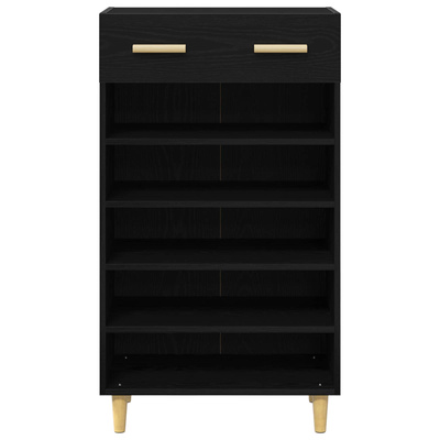 Szafka na buty z szufladą z półką Czarny Dąb 60 x 35 x 105 cm