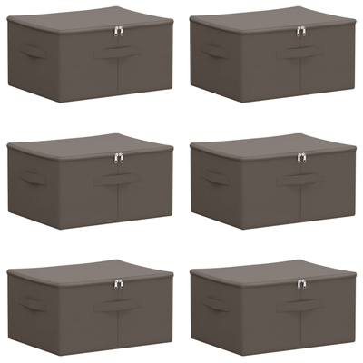 Skrzynia do przechowywania 6 pcs Szary 50 x 30 x 25 cm Włóknina