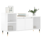 vidaXL Szafka pod TV, wysoki połysk, biała, 100x35x55 cm