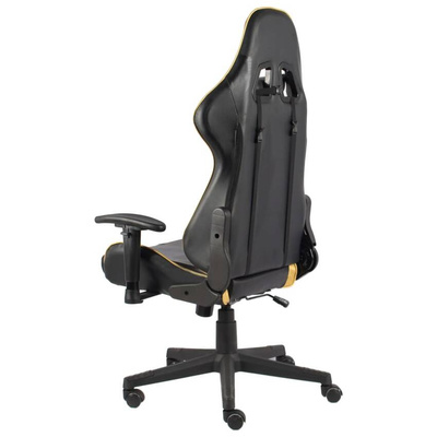 vidaXL Obrotowy fotel gamingowy, złoty, PVC