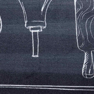 Dywan kuchenny Czarny 180 x 60 cm Aksamit