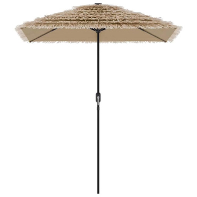 Parasol ogrodowy z LED, stalowy słupek, brązowy, 300x200x250 cm