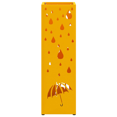 Stojak na Parasol Deszczowy Musztardowy 15,5 x 15,5 x 49 cm