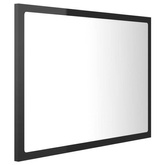 vidaXL Lustro łazienkowe LED, wysoki połysk, czarne, 60x8,5x37, akryl