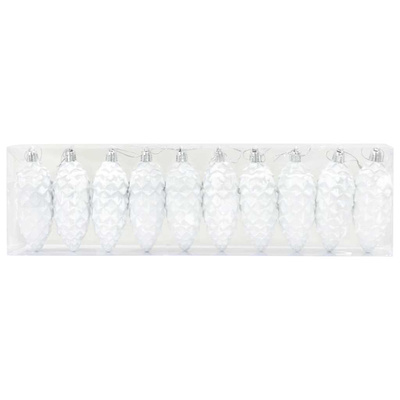Choinkowa Bombka Szyszka 40 pcs Biały Z tworzywa sztucznego