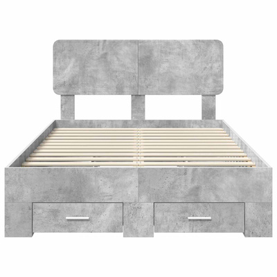 Ramka łóżka Betonowy szary 120 x 200 cm Drewno inżynieryjne