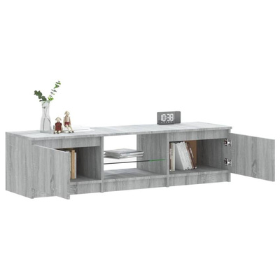 vidaXL Szafka pod TV, z LED, szary dąb sonoma, 140x40x35,5 cm