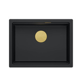 LOGAN 100 GraniteQ zlewozmywak pure carbon 59,5x45,1x21,5 cm 1-komorowy podwieszany z syfonem manualnym złoty