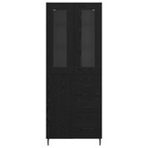 Highboard 2 szt. Czarny Dąb 69,5 x 34 x 180 cm