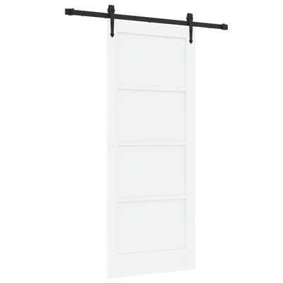Drzwi przesuwne ORKDAL 83 x 202 cm Lite drewno sosnowe Biały