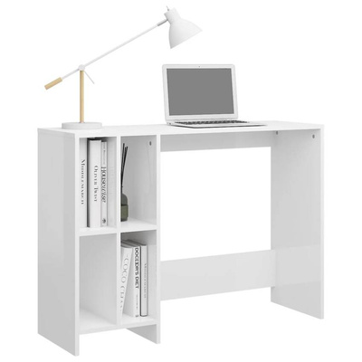 vidaXL Biurko pod laptopa, białe, wysoki połysk, 102,5 x 35 x 75 cm